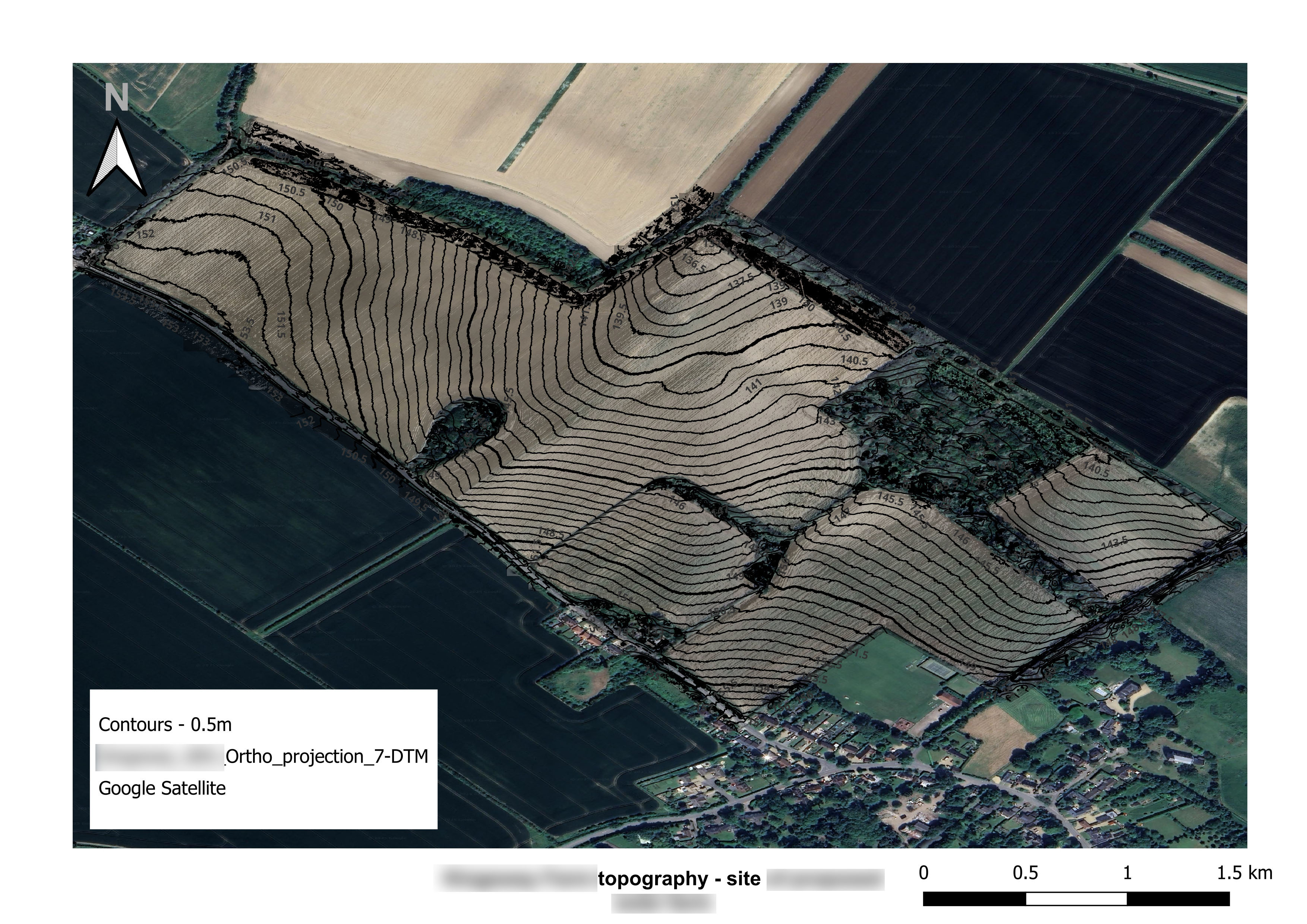 Farmland solar farm development survey contour map